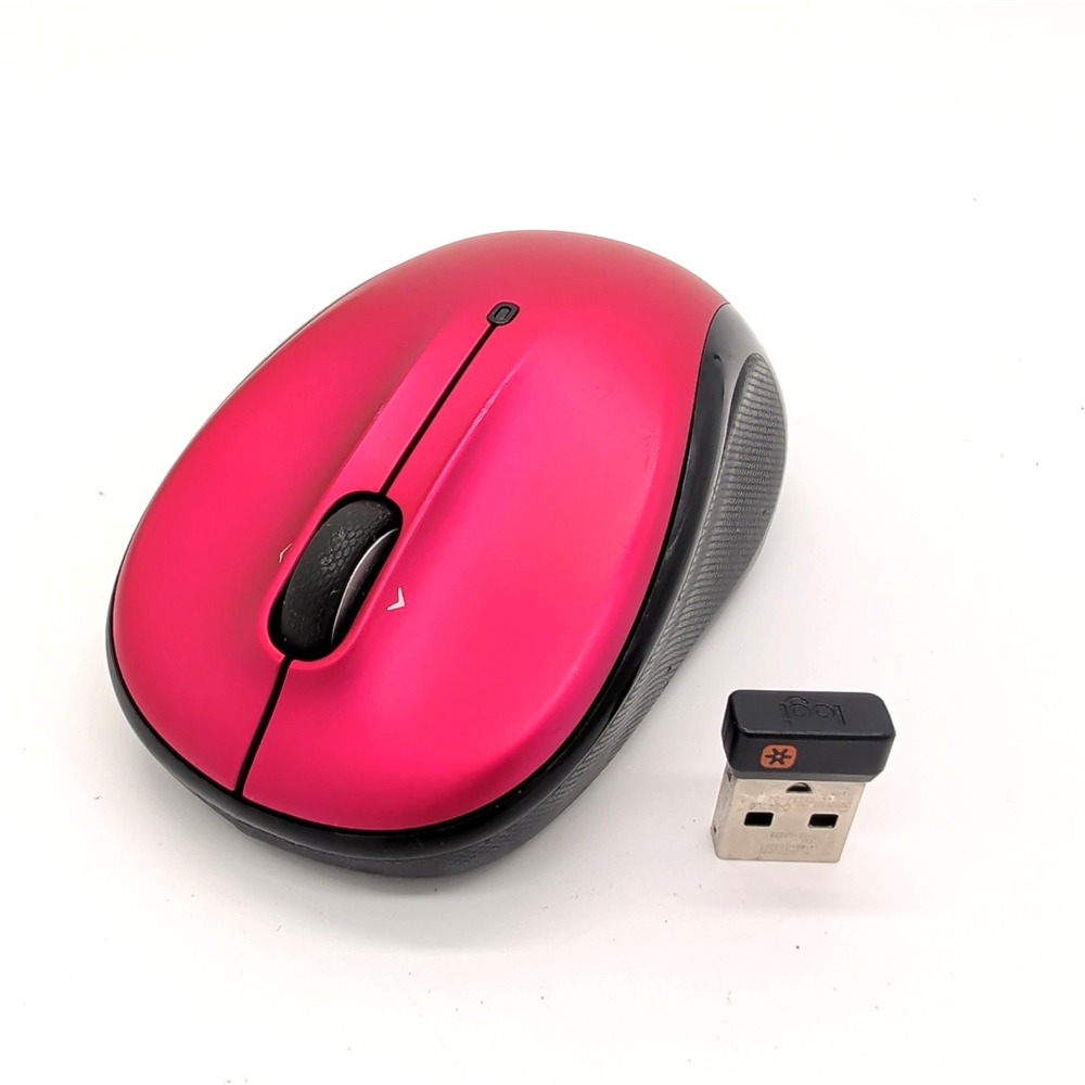 Logitech M325 Mouse Rose Red Pink 810 003137 Bluetooth Wireless w/ USB Dongle